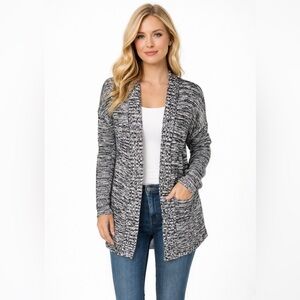 Express Cardigan Sweater Coat Black & Grey XS